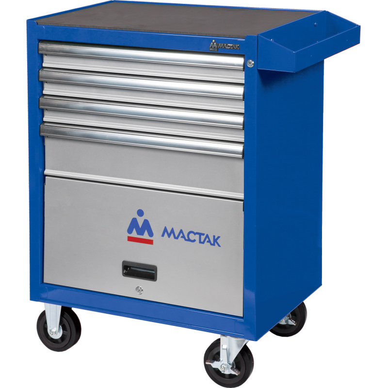 МАСТАК Тележка инструментальная серии «ОПТИМА», 4 полки и отсек, синяя 522-04581MB