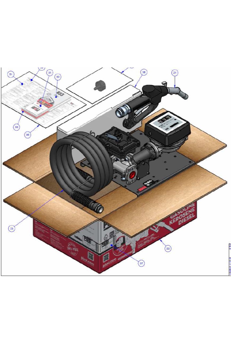 ST EX50 230V K33 / AUT 230 / 50-60-RUSSIA - комплект для перекачки бензина с авт. пистолетом, шт.