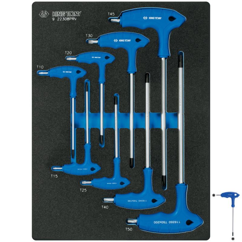 KING TONY Набор ключей Torx L-тип, ложемент, 8 предметов 9-22308TRV